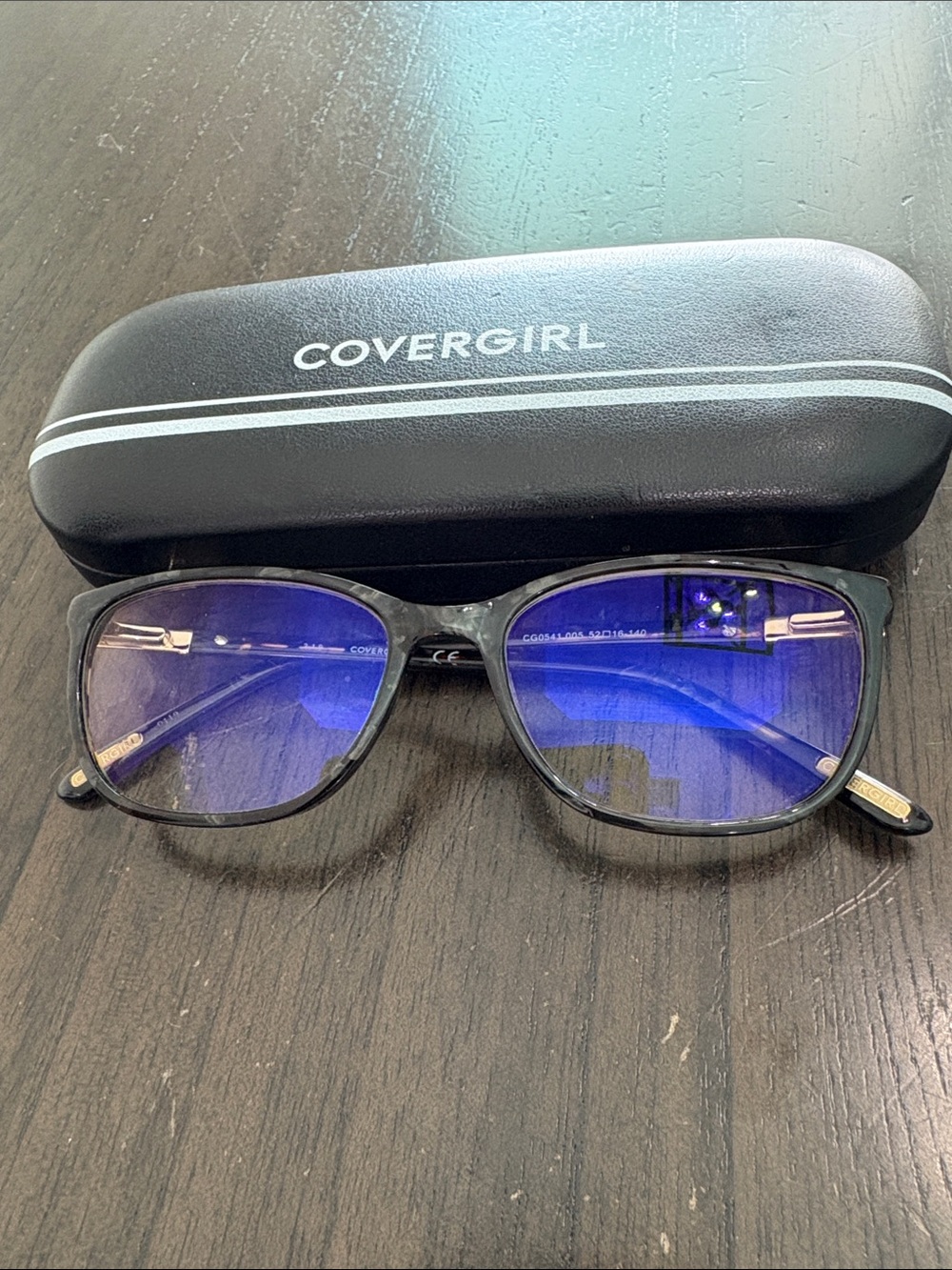 COVERGIRL Black Frame Glasses with Blue Lenses